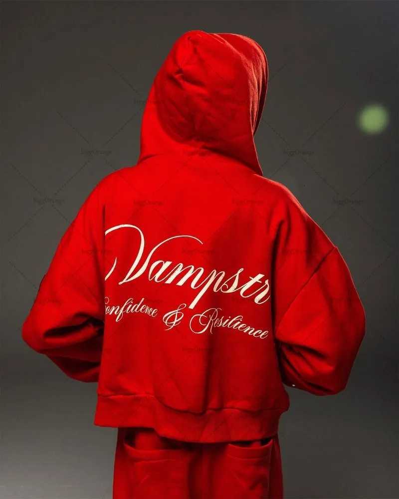 Hip-hop Harajuku Trendy Streetwear Jacket Retro Letter Print Zipper Hoodie Men High Street Casual Oversized Sweatshirt Women XJ250731