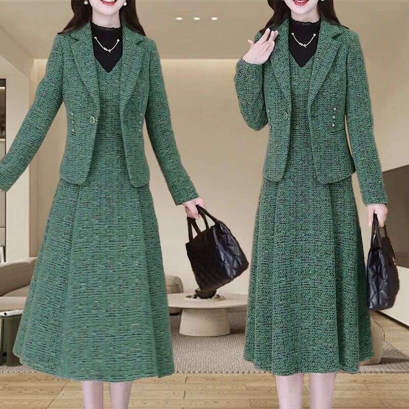 Single/Set Autumn Winter Elegant Fashion Casual Waist Slimming Suit Skirt Blazer Two-Piece Set Trendy