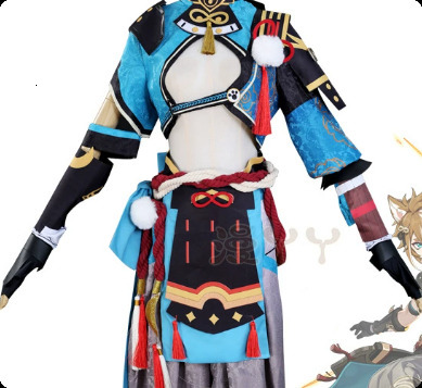 Genshin Impact Gorou cosplay set pants fox tail ears Halloween costumes mens clothing anime costumes uniforms creases Hombre 240924