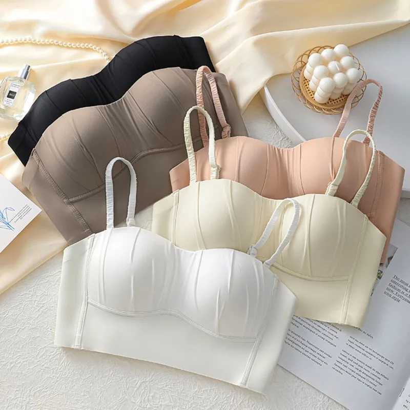 New Nylon French Pleated Bra New Detachable Ringless Thin Bra Without Underwire Seamless Underwear for Women Bras for Women Z250730