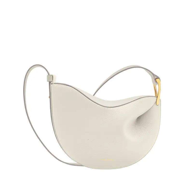 Small niche design pea Boling En saddle real leather bag one shoulder crossbody