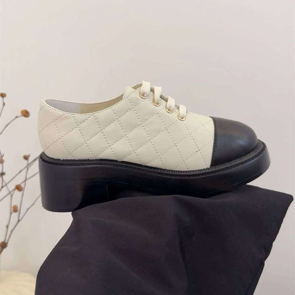 Women Size34-41 Genuine Leather Pumps Med Heels Sewing Loafers British Style Leisure Designer Shoes Zapatillas De Mujer 3d6