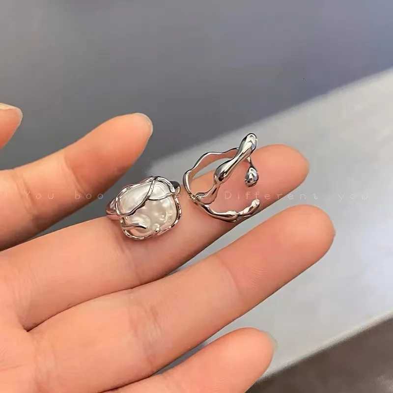 Fashion 925 Sterling Silver Pearl Ring High Quality Geometric Shape Ring Delicate Accessories Birthday Party Gift y250730