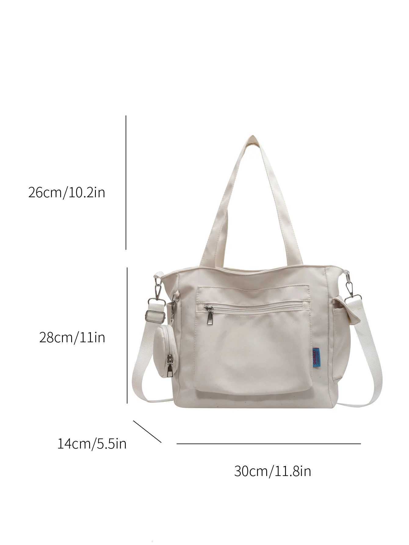 Large Capacity Unisex Tote Bag With Coin Purse College Style Middle School Student Schoolbag Casual Bag Crossbody Shoulder Bag Y250730