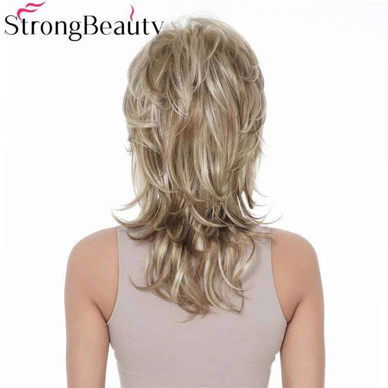 StrongBeauty Long Wavy Synthetic Wigs Blonde Women Natural Capless Wig