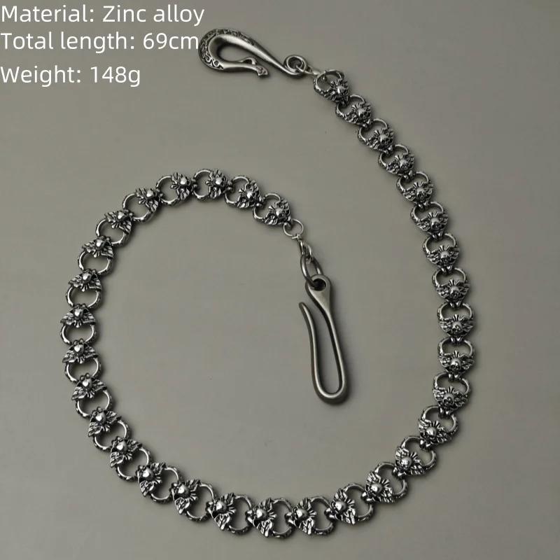 Dark punk Style Skeleton Pants Chain Mens Waist luxurious Minimalism Accessories Hip Rock y2k Key Chain Produce Wholesaler 250730