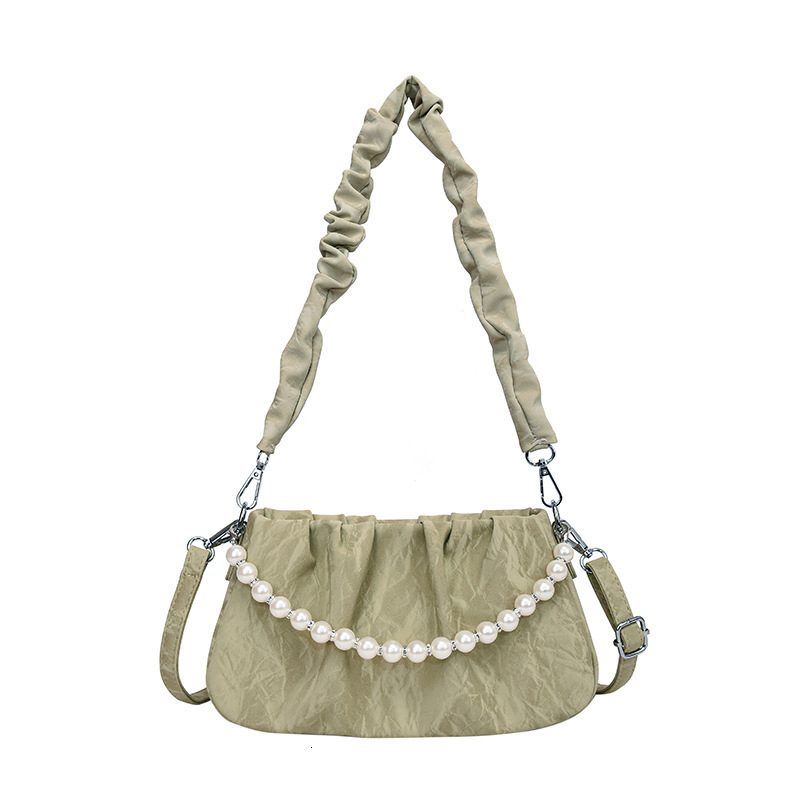 Textured Pearl Wrinkle Cloud Underarm for Women 2024 New Summer Niche Versatile Single Shoulder Crossbody Small Square Bag ddmymoon