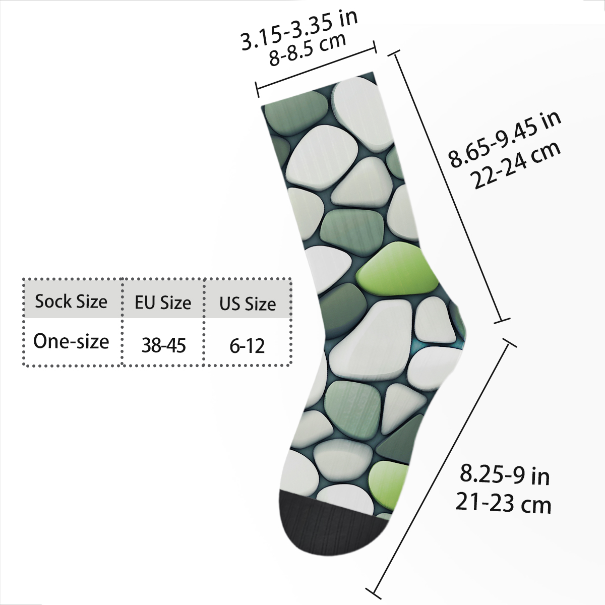 Nature - Inspired Stone Pattern Unisex Tube Designer SocksC120