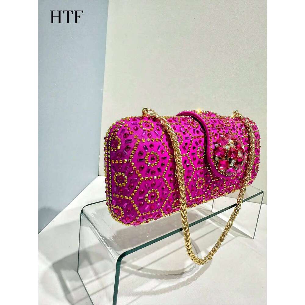 Shiny Dia Evening Glitter Handbag Sequin Decor Novelty Glamorous Prom Portable For Party Girl Bag Wedding Ba