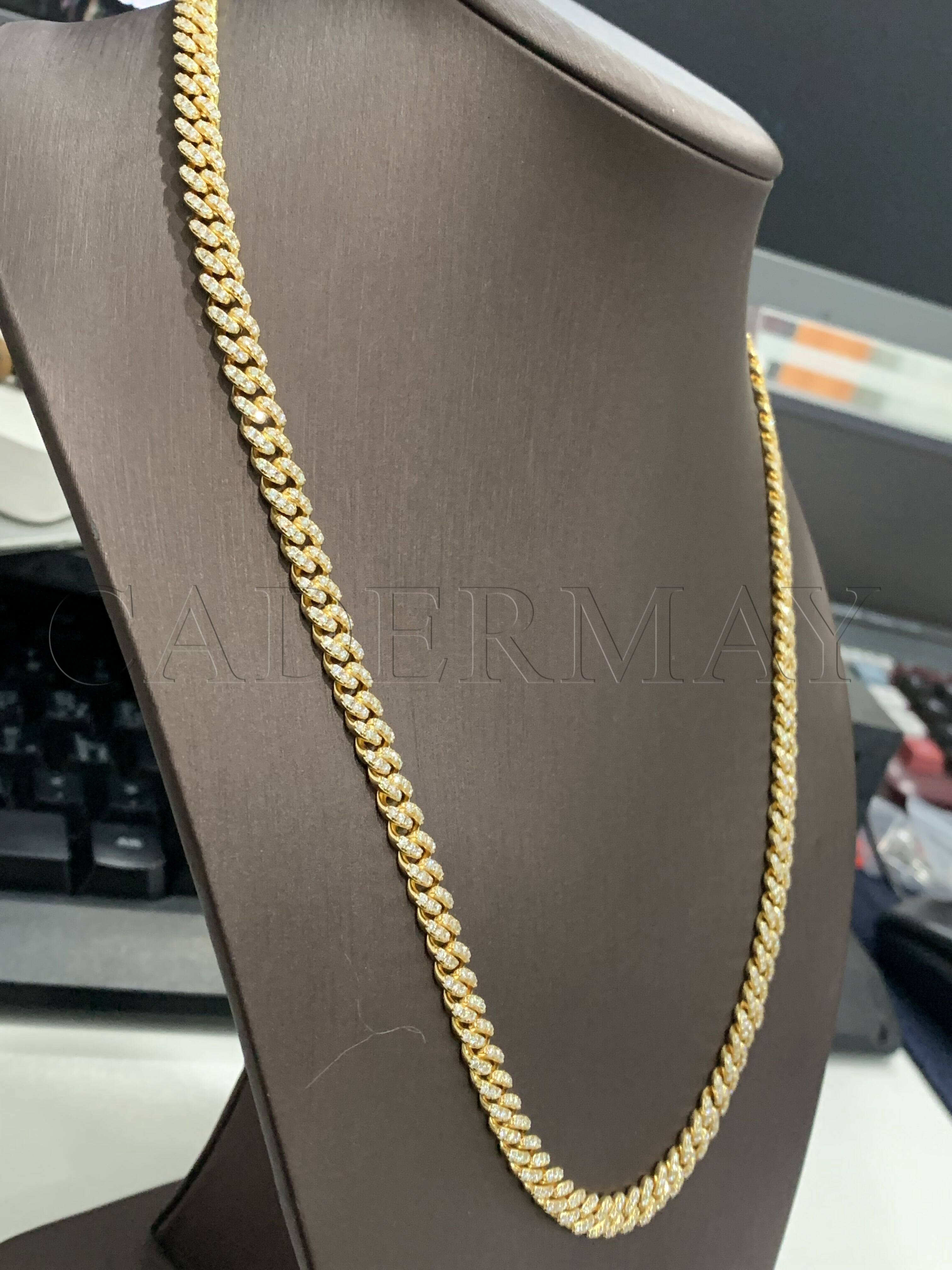 Cadermay Moissanite Cuban Chain 6mm D VVS Moissanite Miami Cuban Chain Hip Hop Jewelry Men Women Gift Cuban Link Chain