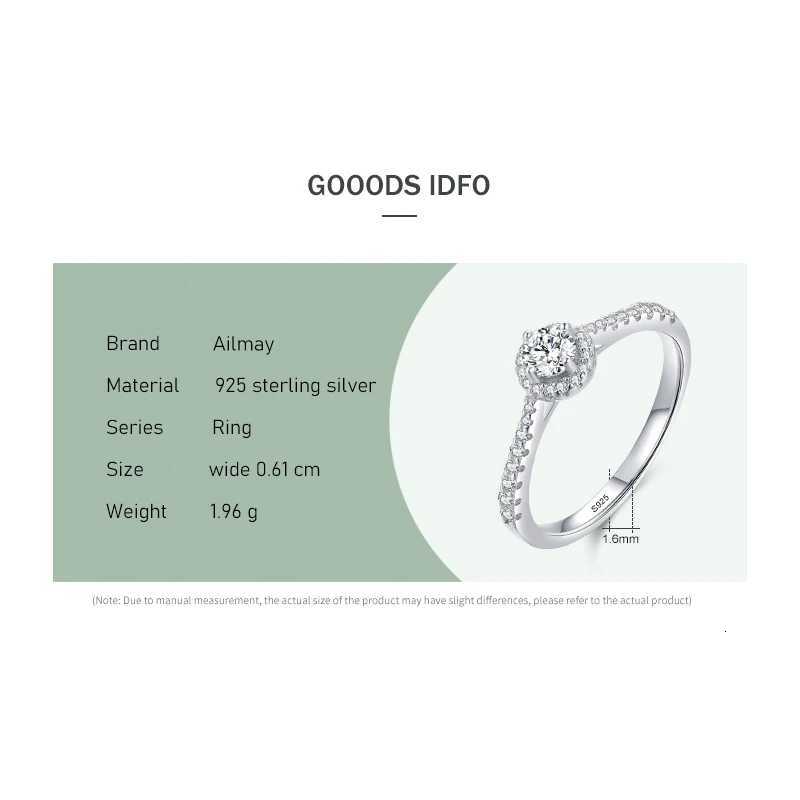 925 Sterling Silver Elegant Round Sparkling CZ Finger Ring For Women Wedding Engagement Jewelry Gift y250730