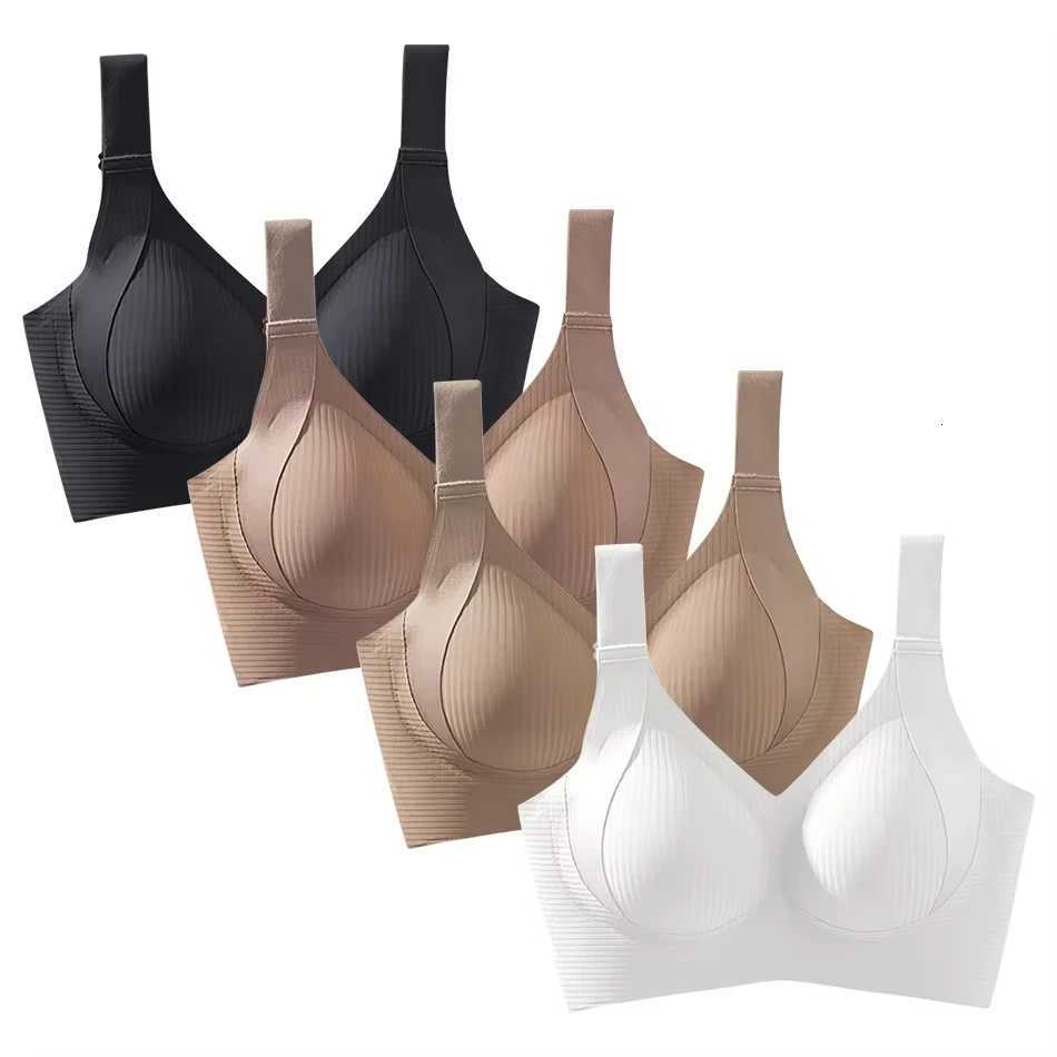Womens Seamless Underwear Thin Style Large Breasts Small Breasts No Wires Pull-up and Anti-sagging Large Size Bra Z250730