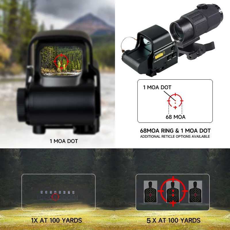 558 G45 Red Dot Sight Holographic Combo 5X Magnifier for 558 556 553 551 Sights Collimator Hunting Gear Accessories R250730