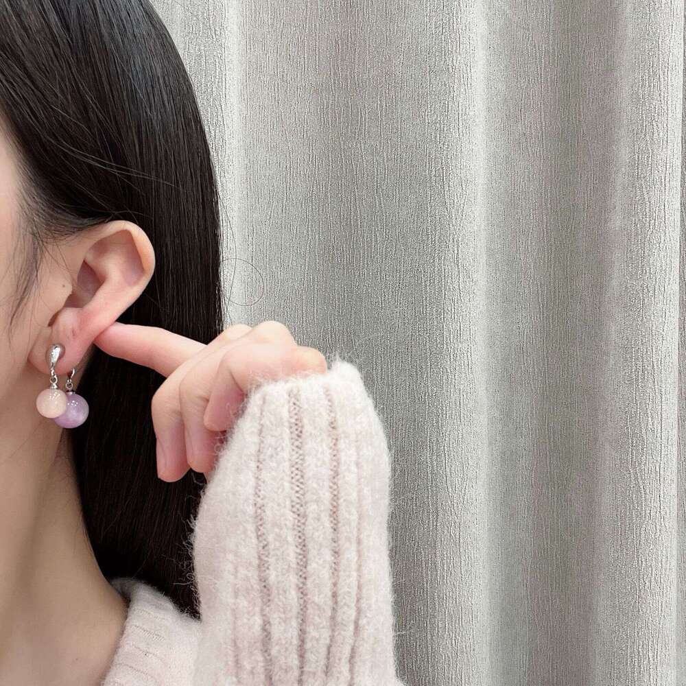 A Two-Way Wear Colorful Zircon Double-Headed Stud Simple Women's 2025 New Earrings 2cf