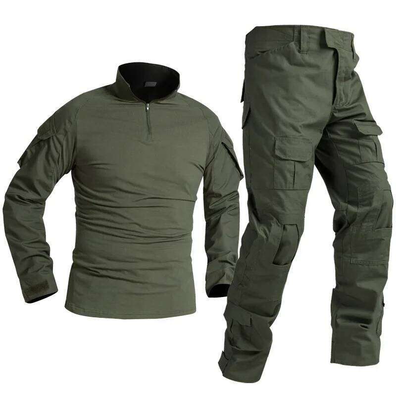 Green Tactical Suits Outdoor Uniform Men Clothing Training Suit Hunting Shirts Cargo Pants Paintball Mens Sets Wear Resistant