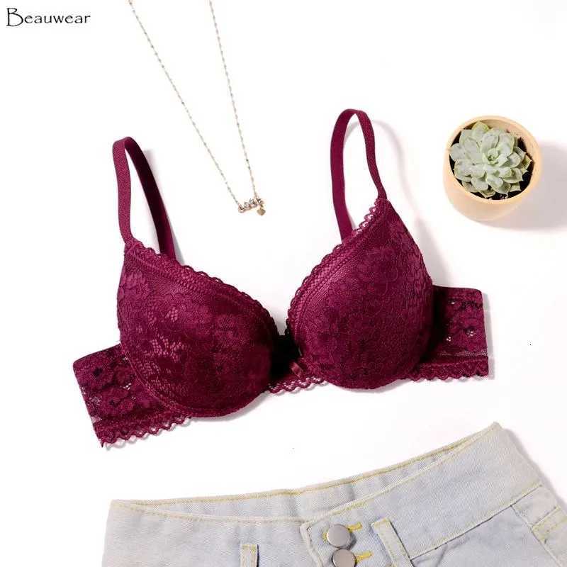 75 80 85 B C Cup Womens 3/4 Cup Plunge Bras Sexy Lace Solid Color Thin Mold Cup Bra Without Underwire Bralette Z250730