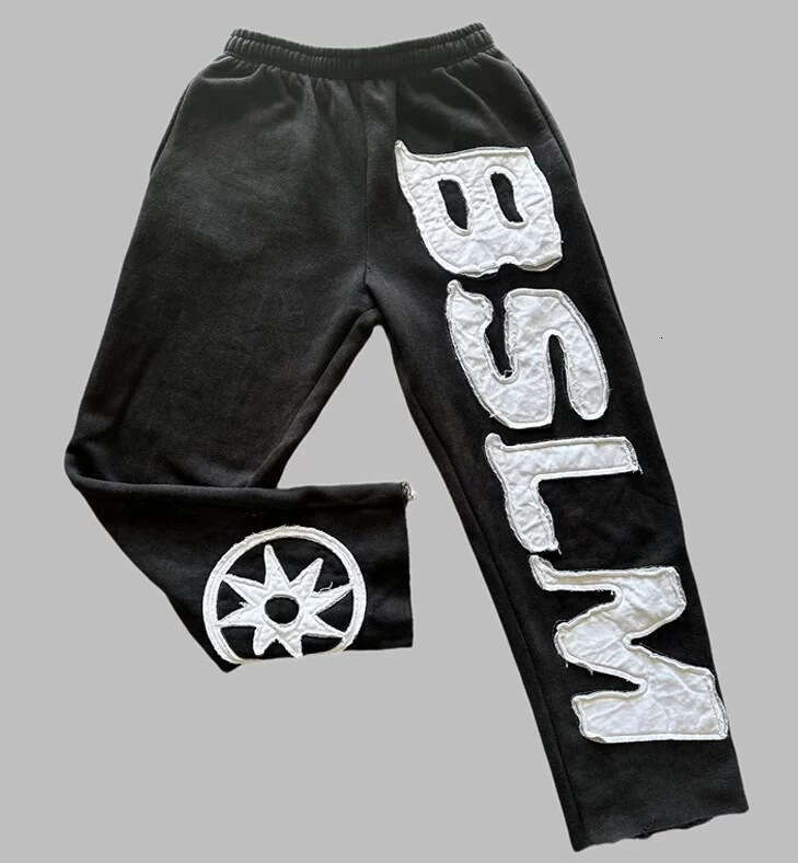 Autumn Winter New Sweatshirt Personality Style High Street Hip Hop Letter Embroidery Fashion Casual Pants Unisex