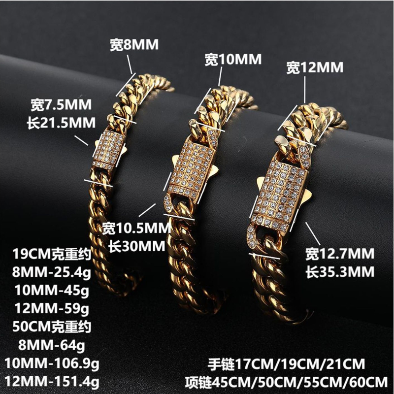 Mens Eye-catching Jewelry Piece Durable Titanium Crafted Chains Enhanced by Gleaming Gems