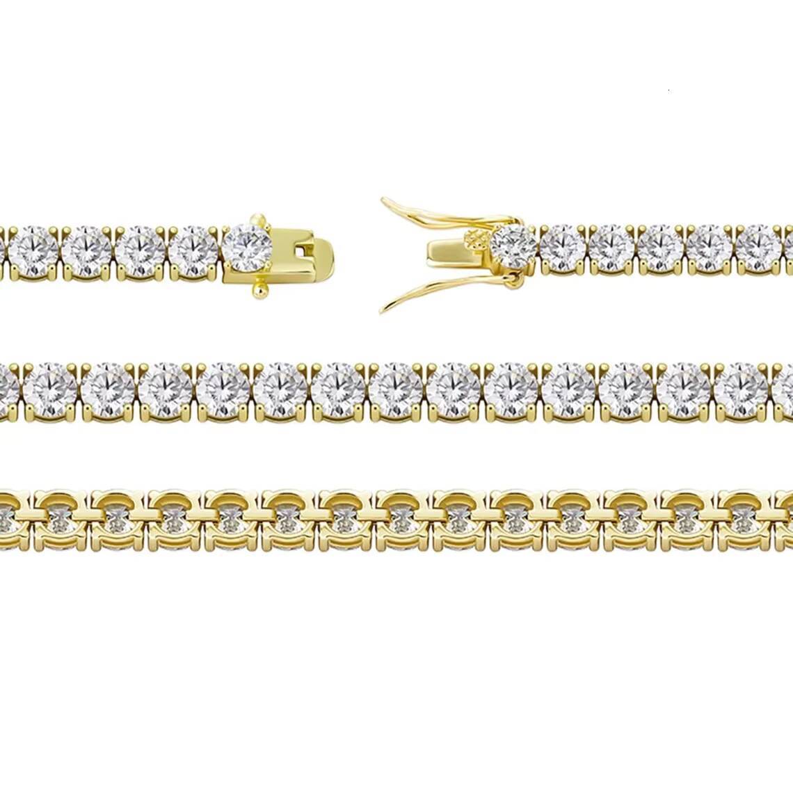 Moissanite Jewelry 4mm Moissanite Tennis Necklace Tennis Bracelet 925 Silver Tennis Diamond Necklace