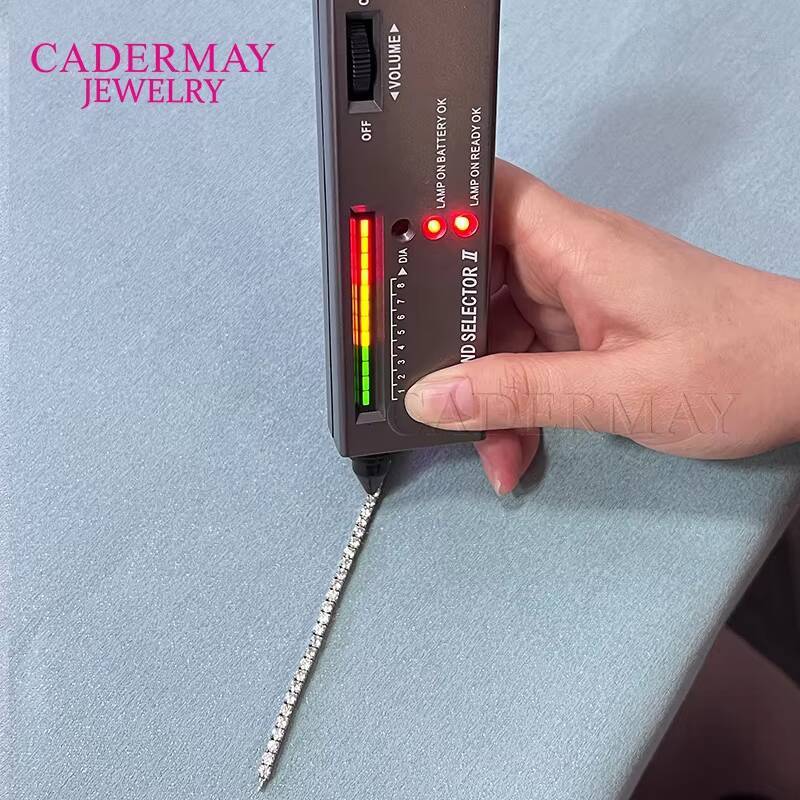 Cadermay Stainless Steel 316L 3mm D VVS1 Moissanite Bracelet Hiphop Iced Out Tennis Link Chain for Gifts