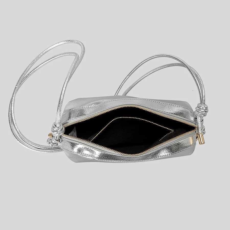 Fashion Silver Oval Crossbody Bags for Women Designer Hobos Pu Leather Shoulder Bags Metal Color Small Female Purses2024 Summer Y250730