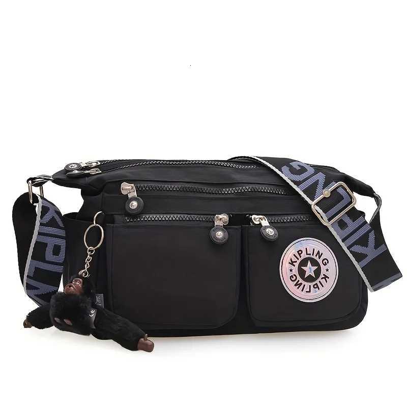 Nylon Lightweight Waterproof Large Crossbody Shoulder Bag Monkey Design Unisex Sling Tote for Men Women G250729