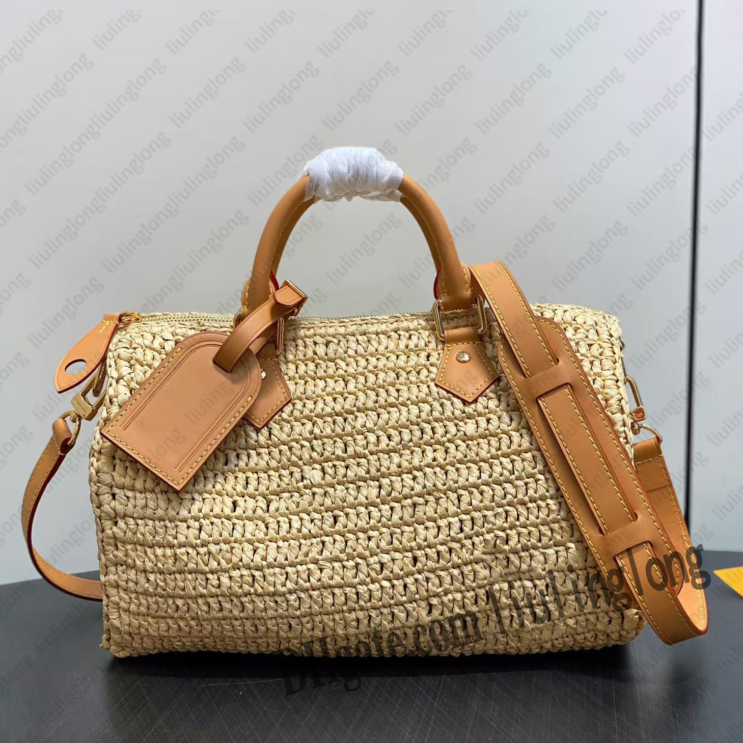 Top designer P9 handbag 25cm 30cm genuine leather crossbody Boston bag M13914 Mirror quality Black flowers