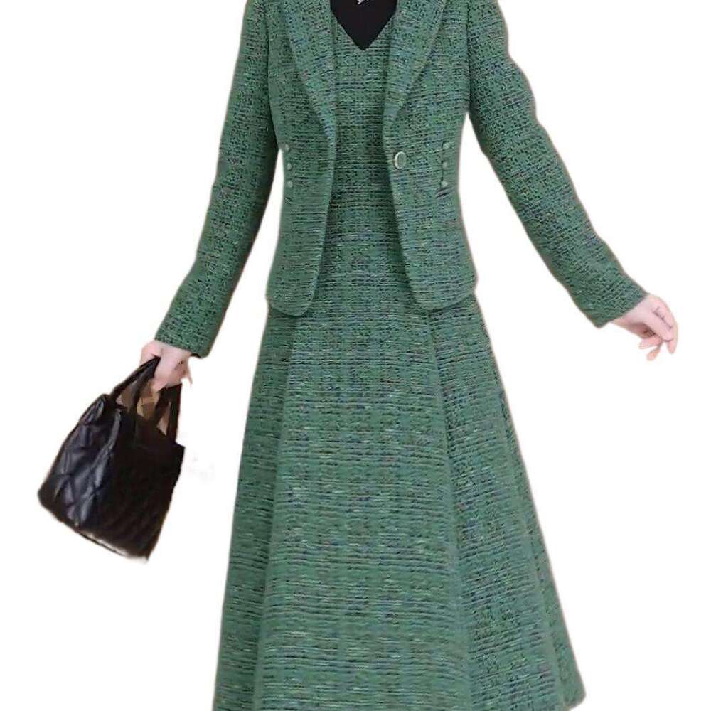 Single/Set Autumn Winter Elegant Fashion Casual Waist Slimming Suit Skirt Blazer Two-Piece Set Trendy