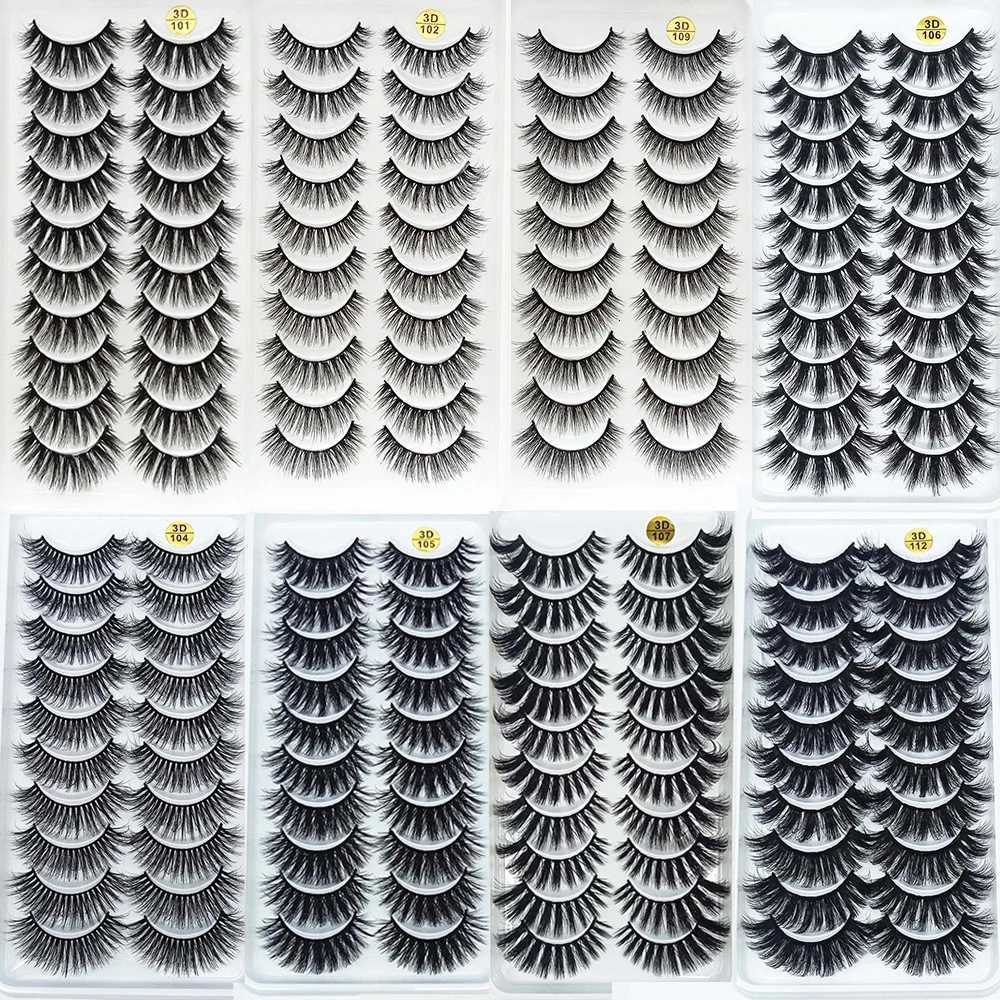 5/20 Pairs 3D Mink Lashes Natural False Eyelashes Dramatic Thick Fake Eyelash Extensions Faux Cils Wholesale Makeup Tools Z250730