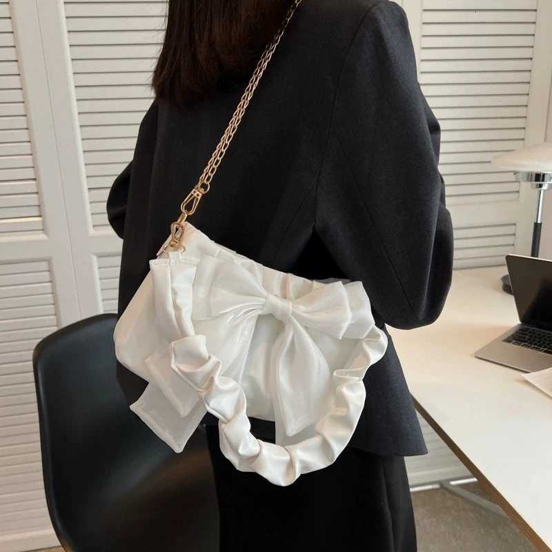 Fashion casual chain crossbody cute bow shoulder bag underarm bag Y250730