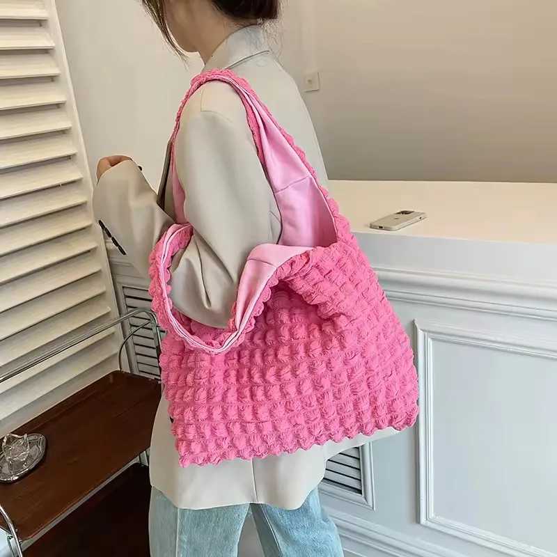 Shoulder Bags Polyster Pleated Cloud Bag Female Large Capacity Shoulder Bag Handbags Shopping s Pouch Tote Bolsas Y250730