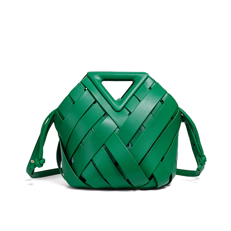 Totes Large capacity handbag triangle bag 2025 new hand-held clip bag diamond grid woven dinner bag
