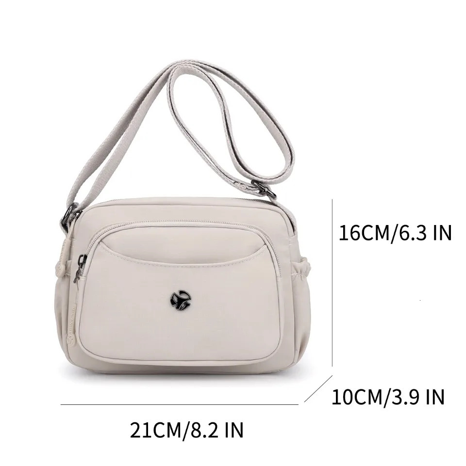 Solid Color Nylon Shoulder Crossbody Bags for Women Mother Lightweight Waterproof Small Square Outdoor Travel Daily Use 250725