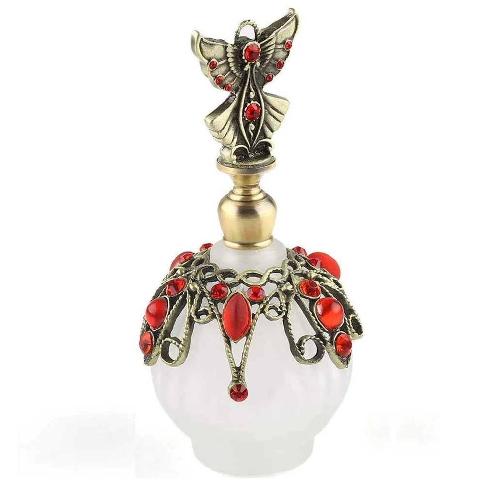 Vintage Perfume Refill Bottle Heart Shape Handmade Manual Painting Small Empty Refillable Bottles Metal Glass Wedding Decor Gift 250726