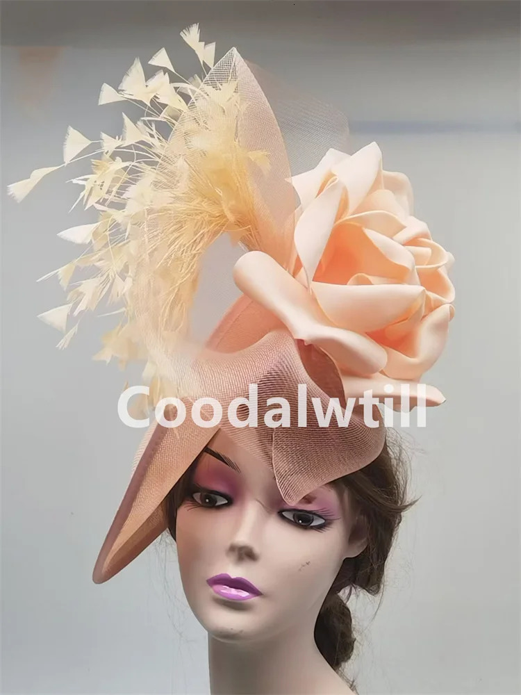 Big Flower Fascinator Derby Hat Women Party Dinner Headpiece Royal Ascot Pillbox Fascinator Hat Women Wedding Chapeau Cap Event 250729