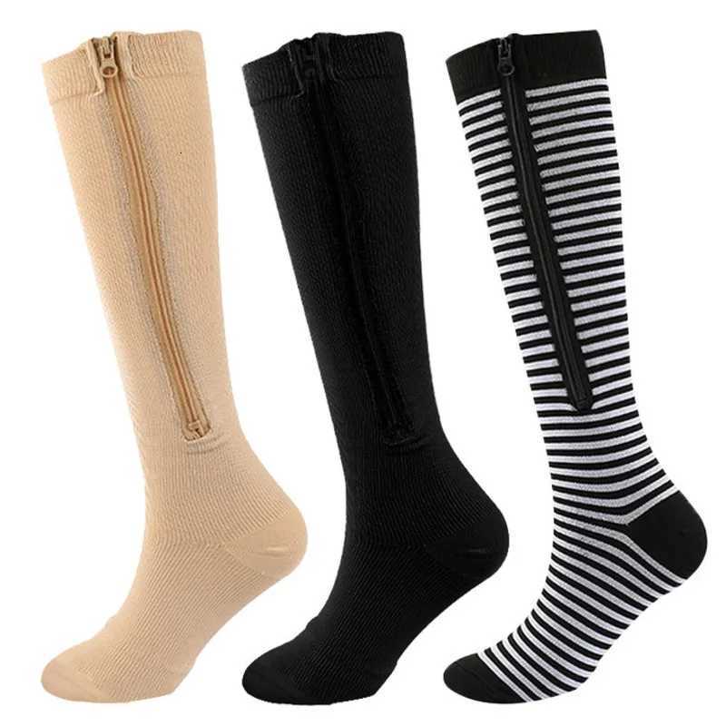 Classic Toe Wrap Pressure Socks Compress Zipper Socks Compression Stockings Cycling Sports Marathon Non-slip Zippered Stockings Z250731