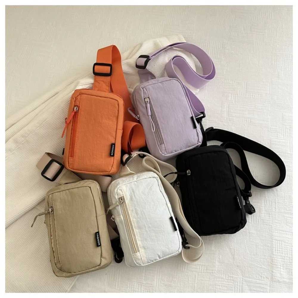 Couple Chest Bag Solid Color Shoulder Bag Adjustable Messenger Bag Phone Bag For Outdoor Travel Korean Style Sports Waist Bag Y250730