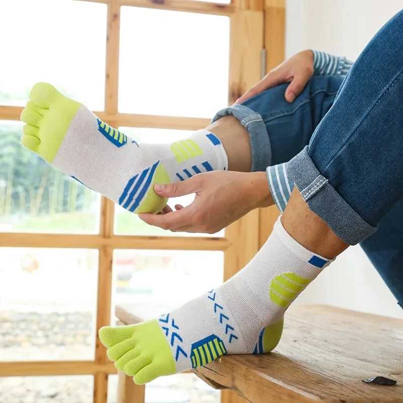 1/5 Pairs Sport Toe Socks Compression Cotton Sweat-Absorbing Deodorant Bike Marathon Fitness Outdoor Basketball 5 Finger Socks Z250731