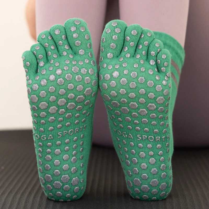 5 Toes Yoga Socks Women Casual Striped Indoor Floor Dance Sports Socks Cotton Breathable Non-slip Gym Fitness Pilates Socks Z250731