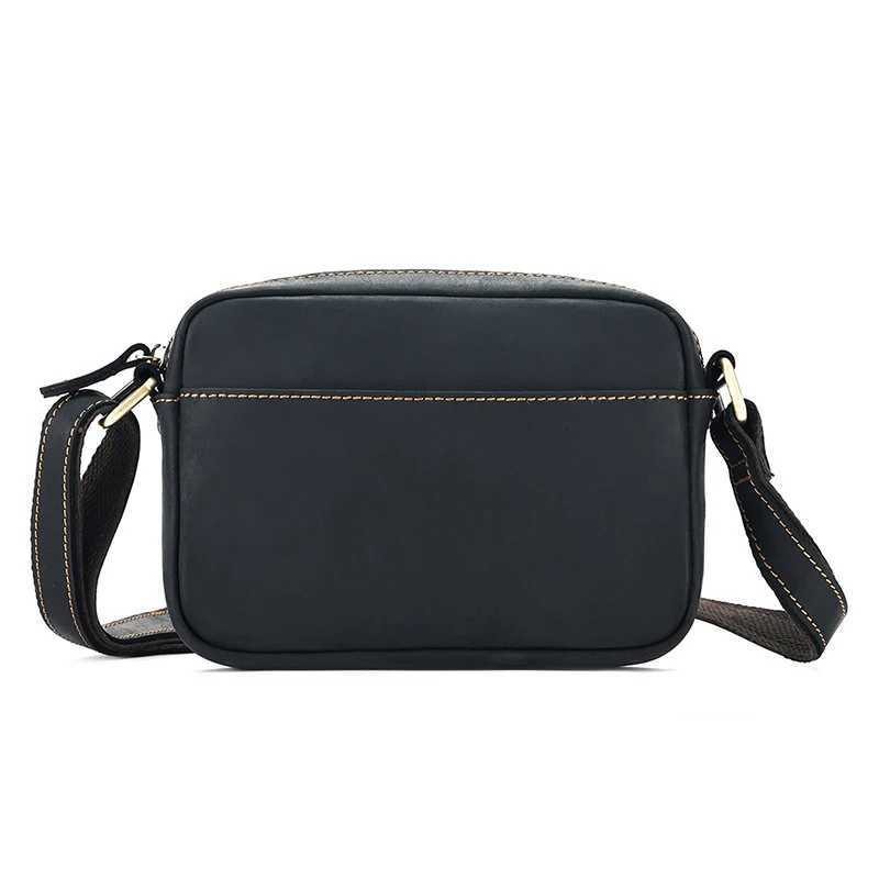 Crazy Horse Leather Messenger Bag Mens Leather Shoulder Bag For Mobile Phone Sling Bags For Men Woman Cross Body Bag Y250730