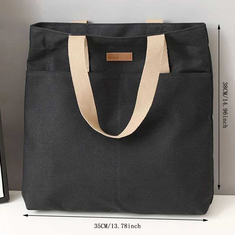 Womens Tote Bag Canvas Sewing Thread Large Capacity Advanced Sense Handbag Convenient Practical Females Commuter G250729
