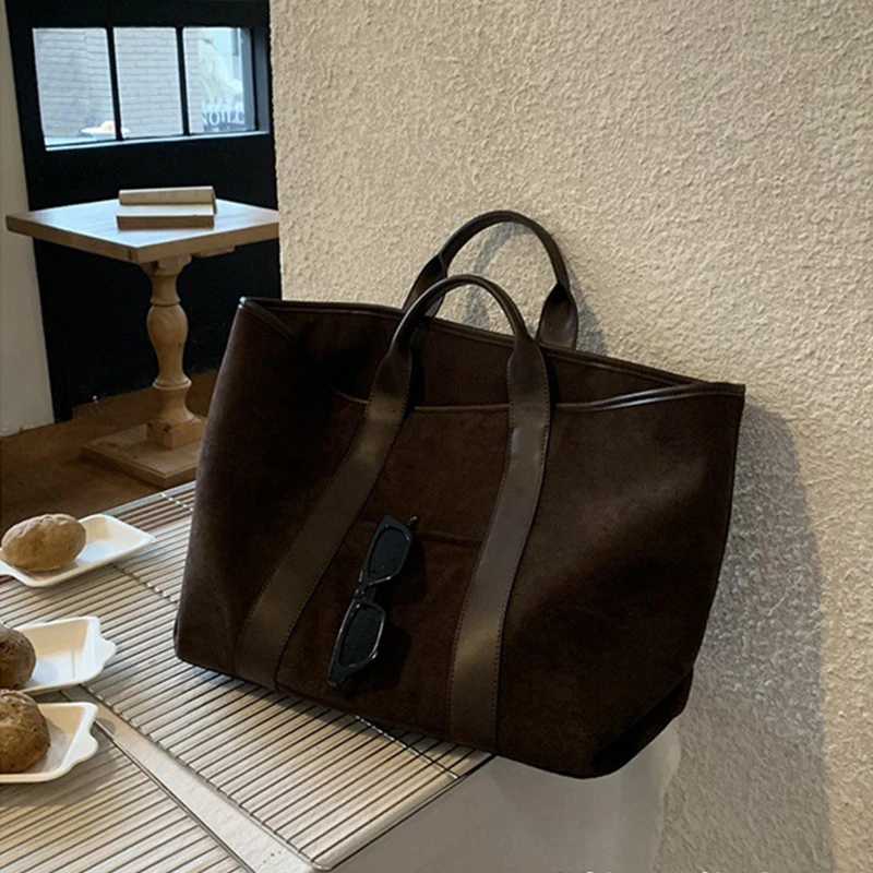 Vintage Suede Large Capacity Handbag Simple All-match Fashion Tote Bags Design Casual Top Handle Shoulder Bag For Women G250729