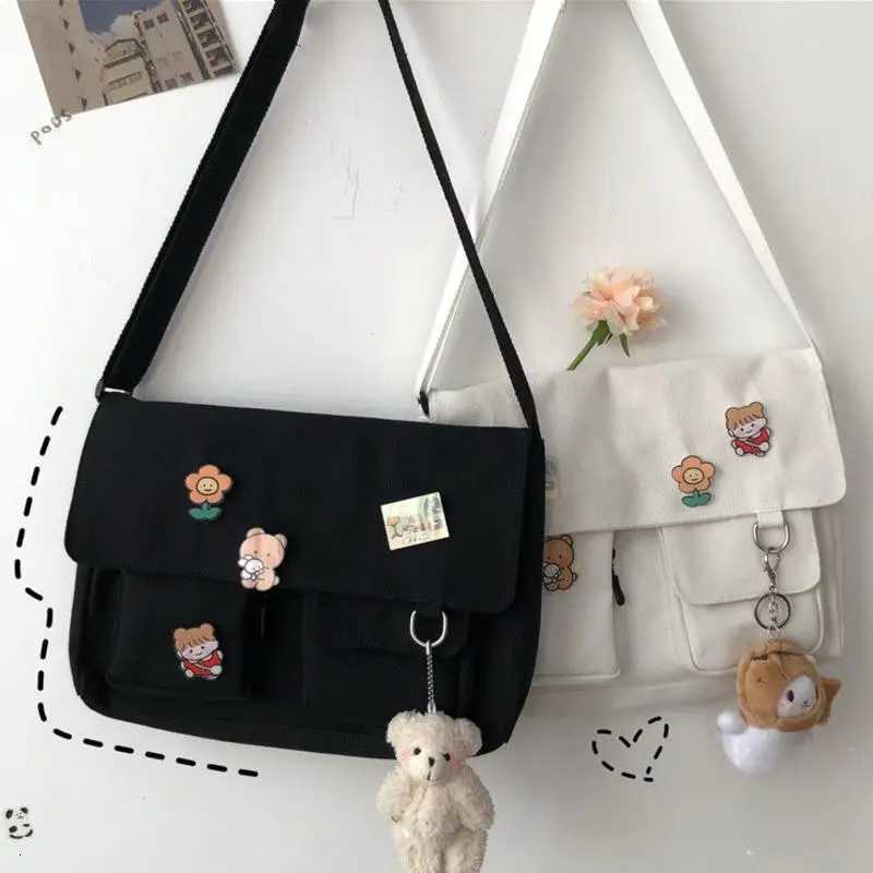 Women Simple Messenger Bag Casual SaTChel Ladies Handbags Shoulder Bag Pouch Sweet Printed Canvas Cross School Bags Purses Y250730