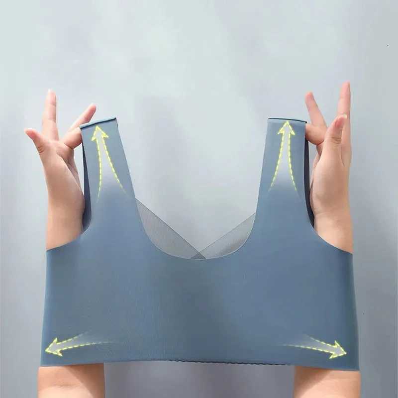 5XL Women Large Bra Push Up Ice Silk Seamless Upper Bralette Lace Wireless Summer Bras Plus Size Top Lingerie Underwear 15019 Z250730