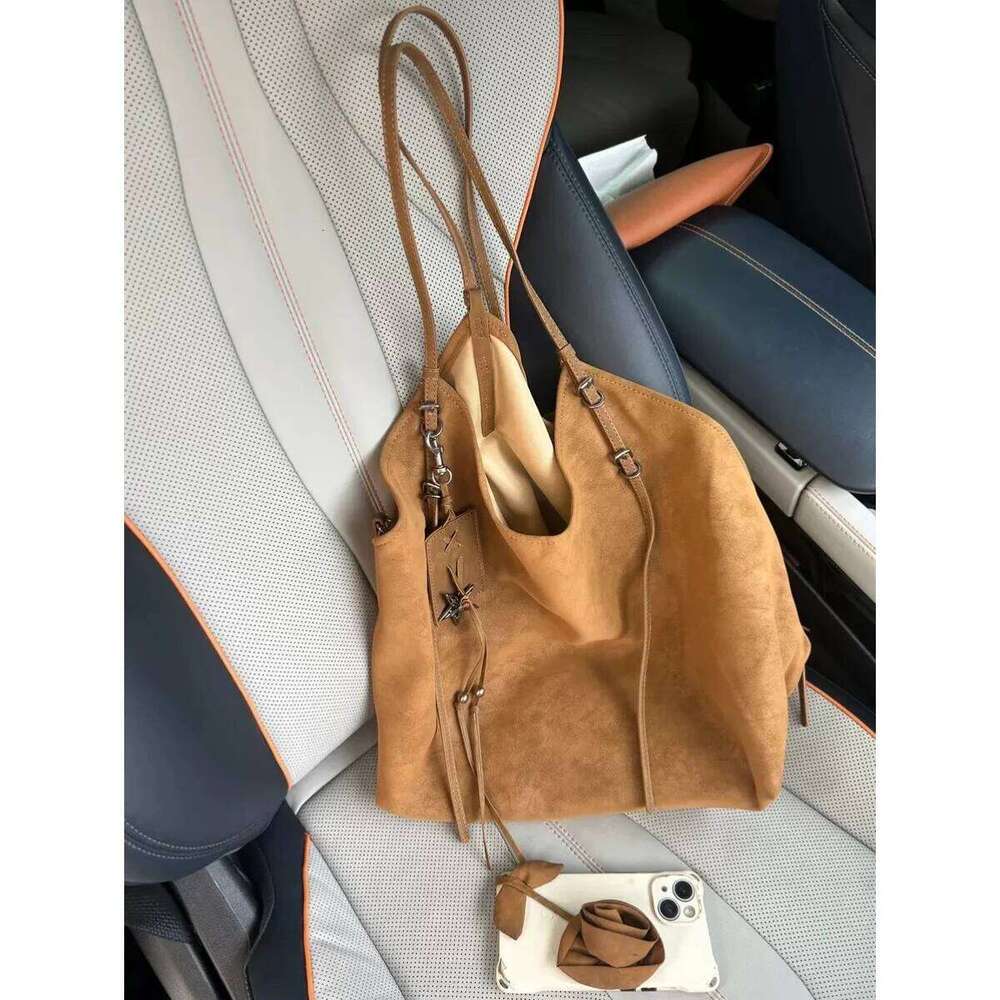 Frosted Vintage Women's Large Capacity Shoulder Bag Solid Color Simple Casual Commuter Bags Autumn Retro 2024 Hot Selling