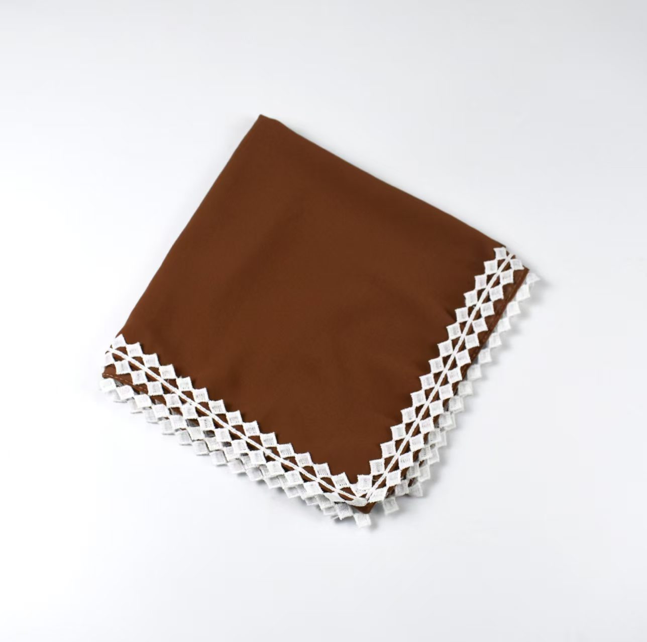 T1351 New Small Fresh Pearl Chiffon Lace Square Scarf Middle Eastern Headscarf Hui Scarf