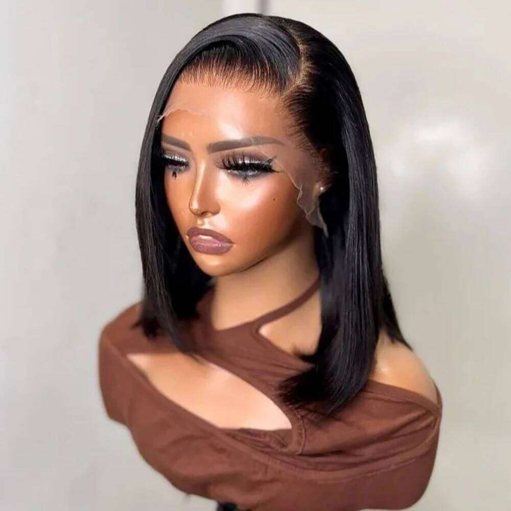 13x4 Frontal for black Women HD Bob Lace Front Human Hair Glueless Wigs Pre Plucked Wig