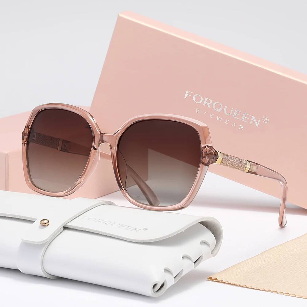 2025 FORQUEEN Trendy Women Sunglass Polarized Anti-UV400 Butterfly Large Frame Glasses for Lady Vacation