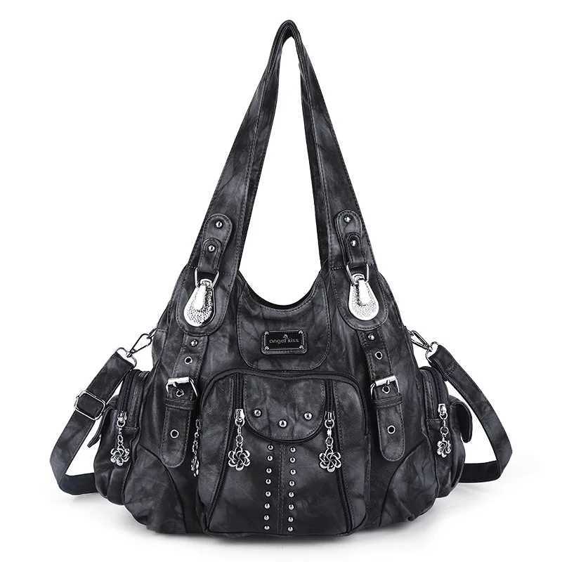 Angelkiss Bag Women Fashion Handbags Women Shoulder Bags PU Leather Handbag Female Satchel Big Shoulder Purse Bag bolsa feminina Y250730