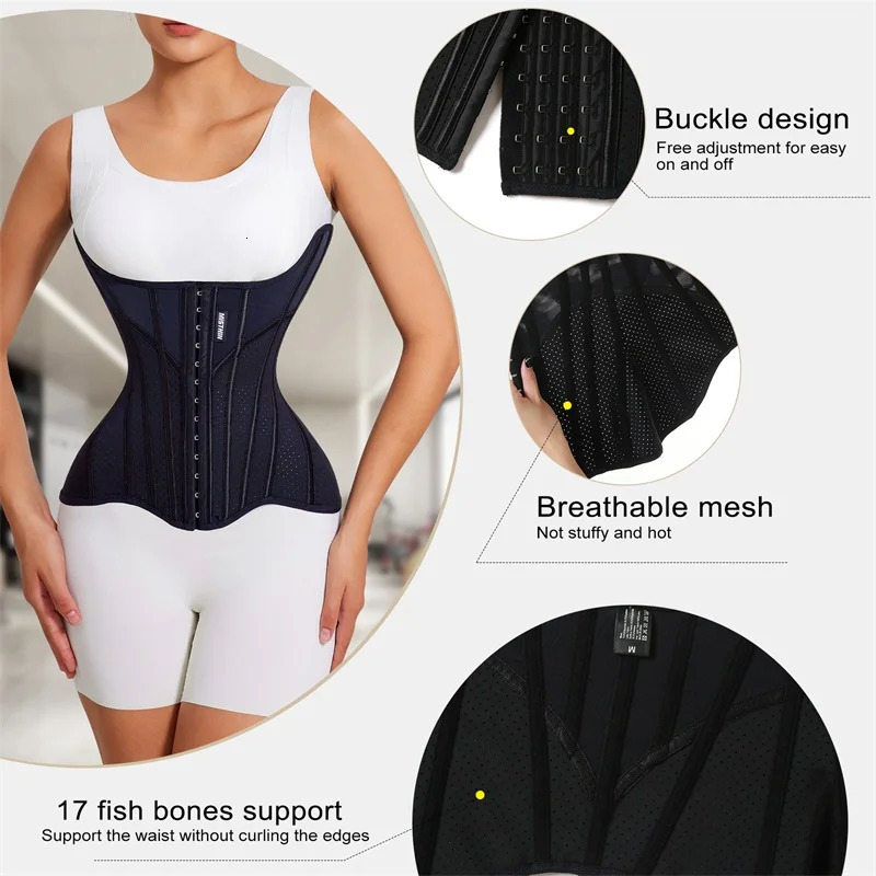 MiiOW U-shaped Waist Trainer Corset Women Shapers Lifted Waist Trainer Steel Bone Slimming Summer Breathable Womens Shapewear 250726